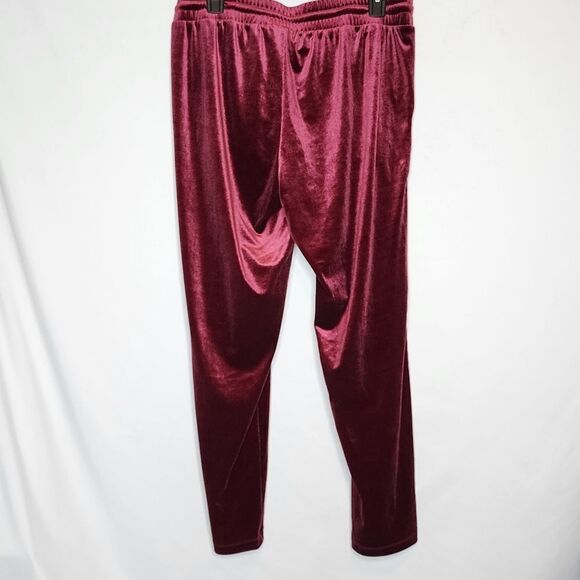 00X 10W Medium Red Pull On Relaxed Taper Velvet High Rise Pant Zinfandel NWOT - Picture 7 of 7